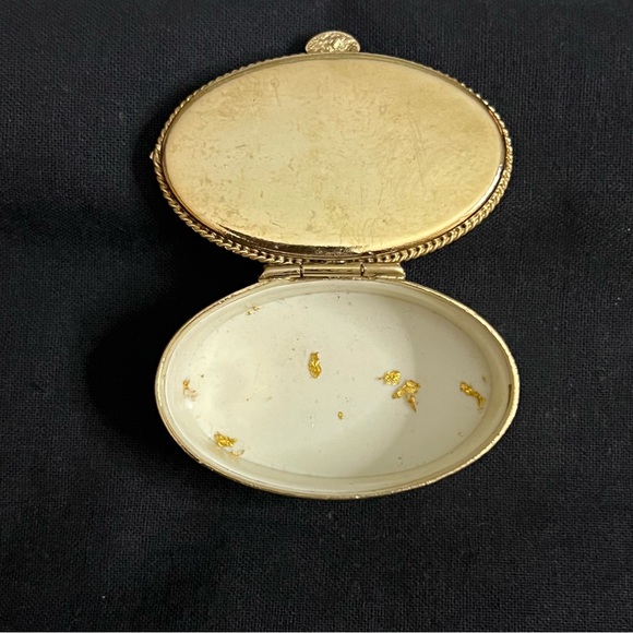 Stone & Brass (?) Oval Box - Picture 6 of 10